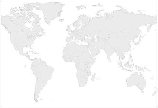 World map for ERCO galleries: Global locations and lighting design.