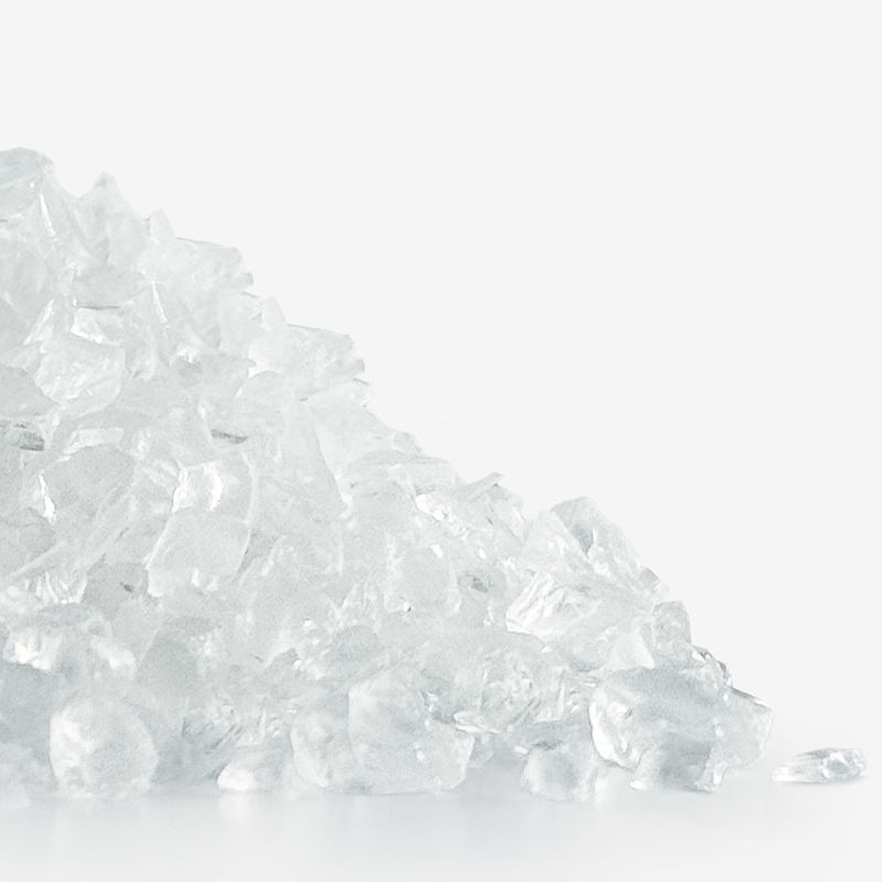 Nahaufnahme von recyceltem Polymer-Linsenmaterial für ERCO Panlens Leuchten.