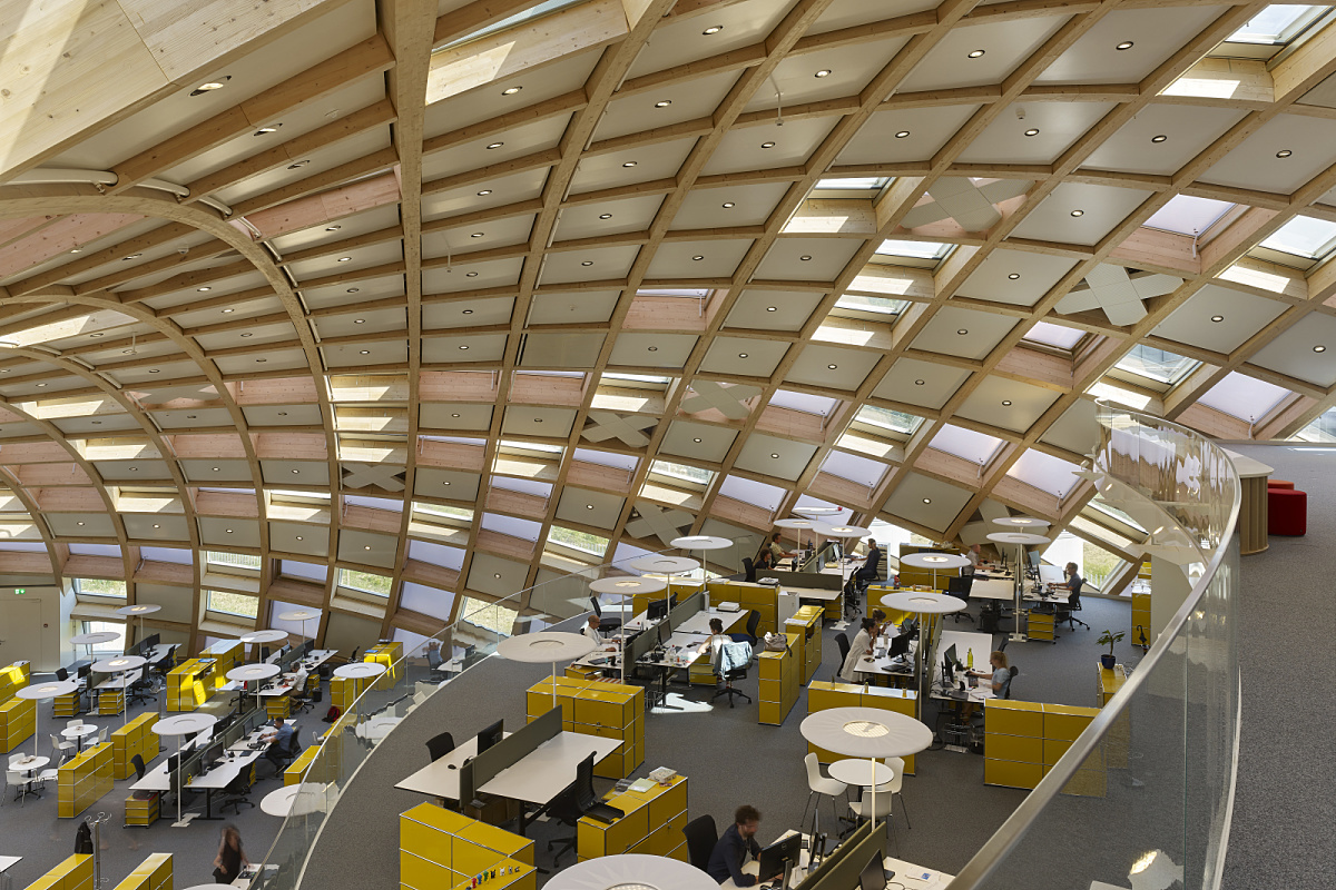LED light Swatch headquarters and Cit du Temps Biel