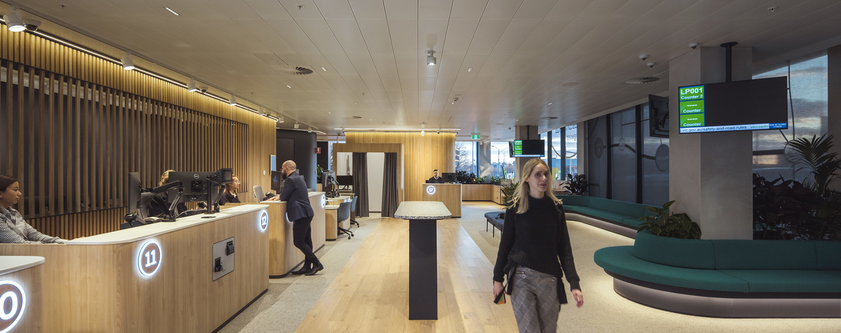 Aménagement du département commerce de détail, service clientèle et de bureaux de lÉtat du Victoria, Melbourne, Australie