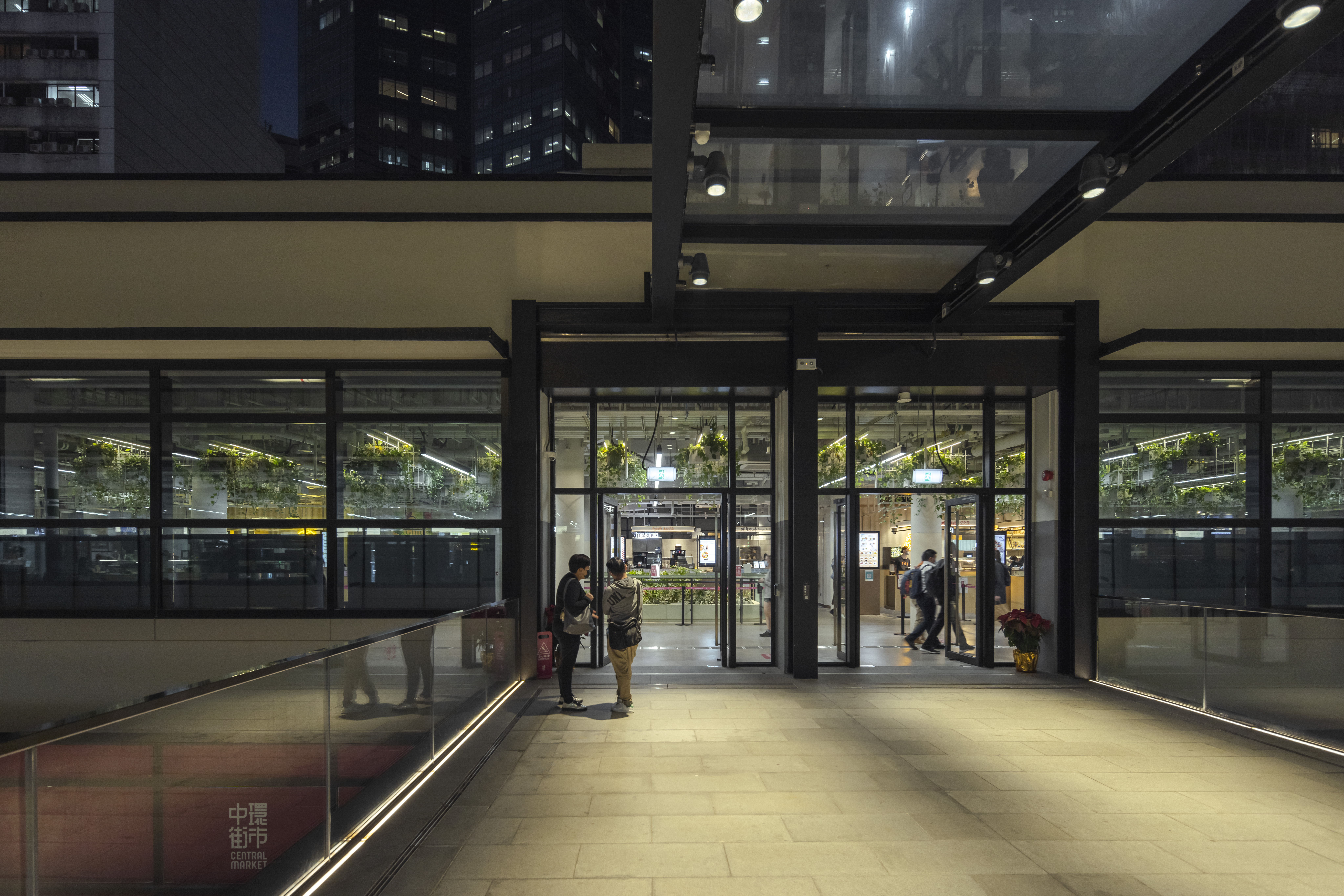 Bridge overlooking the main plaza at Central Market Hong Kong