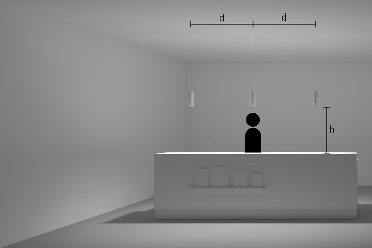 reception desk pendant lights